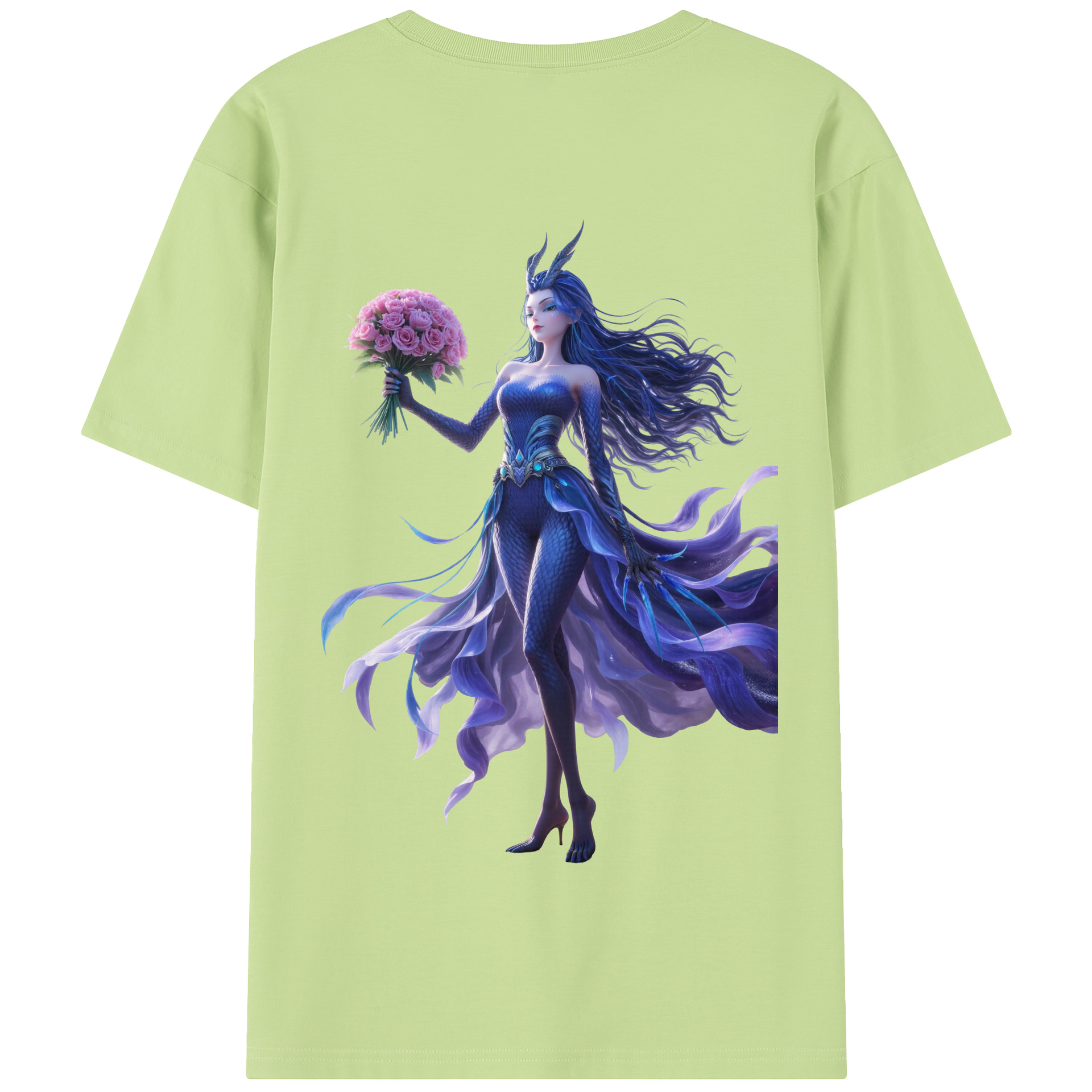 （画像用） Ne Zha 2 ナタ 魔童の大暴れ 綿100％半袖Tシャツ（背面プリント）